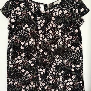 LOFT Flutter Sleeve Floral Blouse